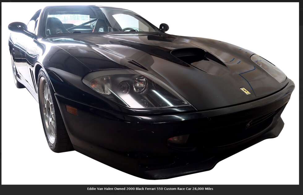 schwarzer Ferrari aus dem Besitz von Eddie Van Halen, der auf einer Auktion versteigert wird