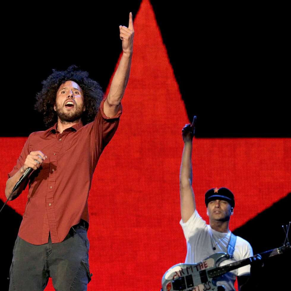 De la Rocha (Rage Against The Machine) auf der Bühne