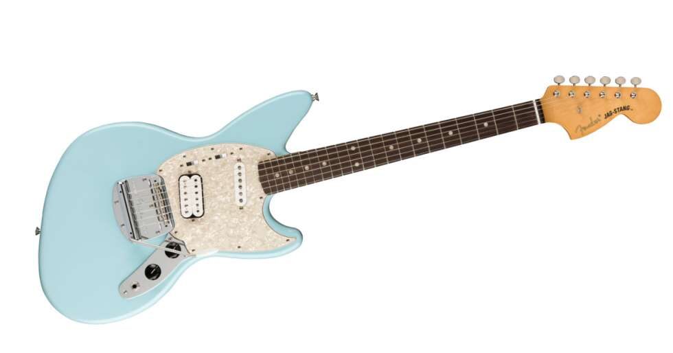 Eine Fender-Gitarre vor weißem Hintergrund