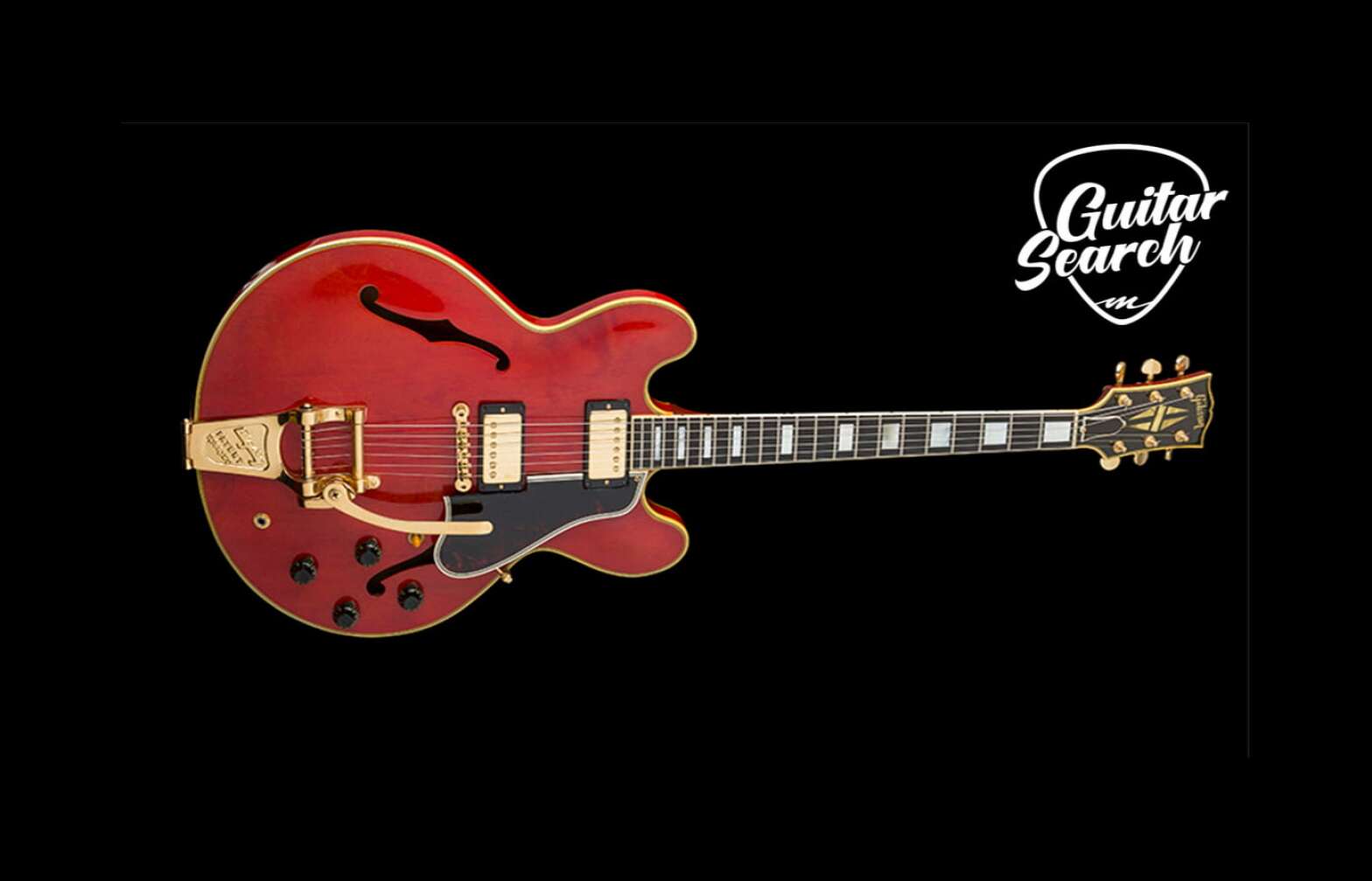 Gitarre mit Rot und Gold