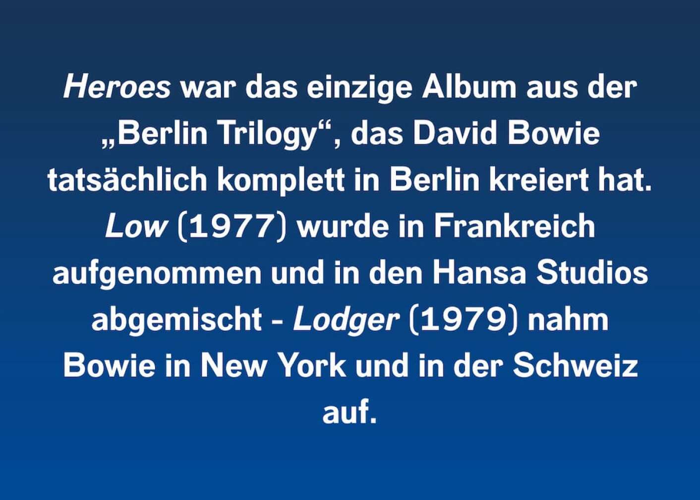 Acht Fakten über "Heroes" (2)