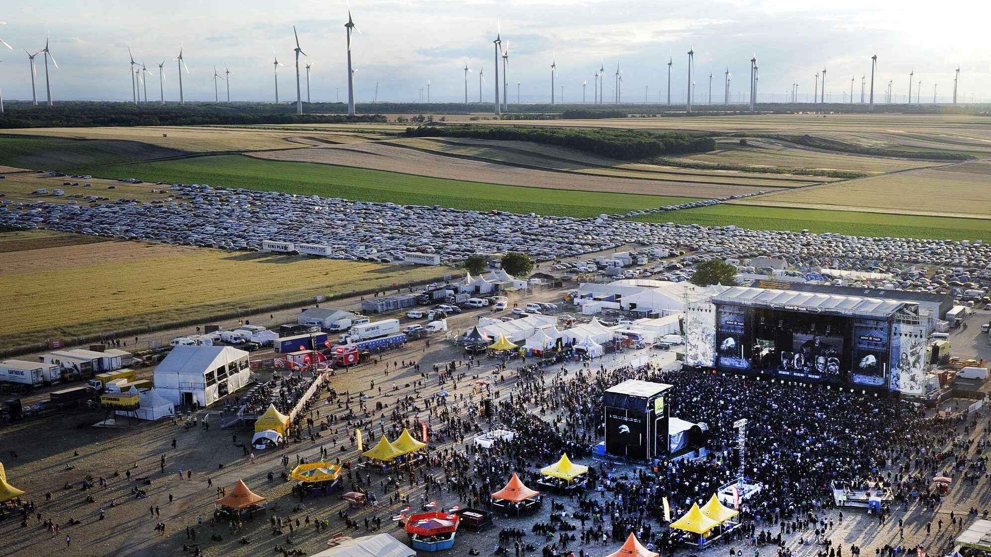 Bild über das Nova Rock Festival von oben