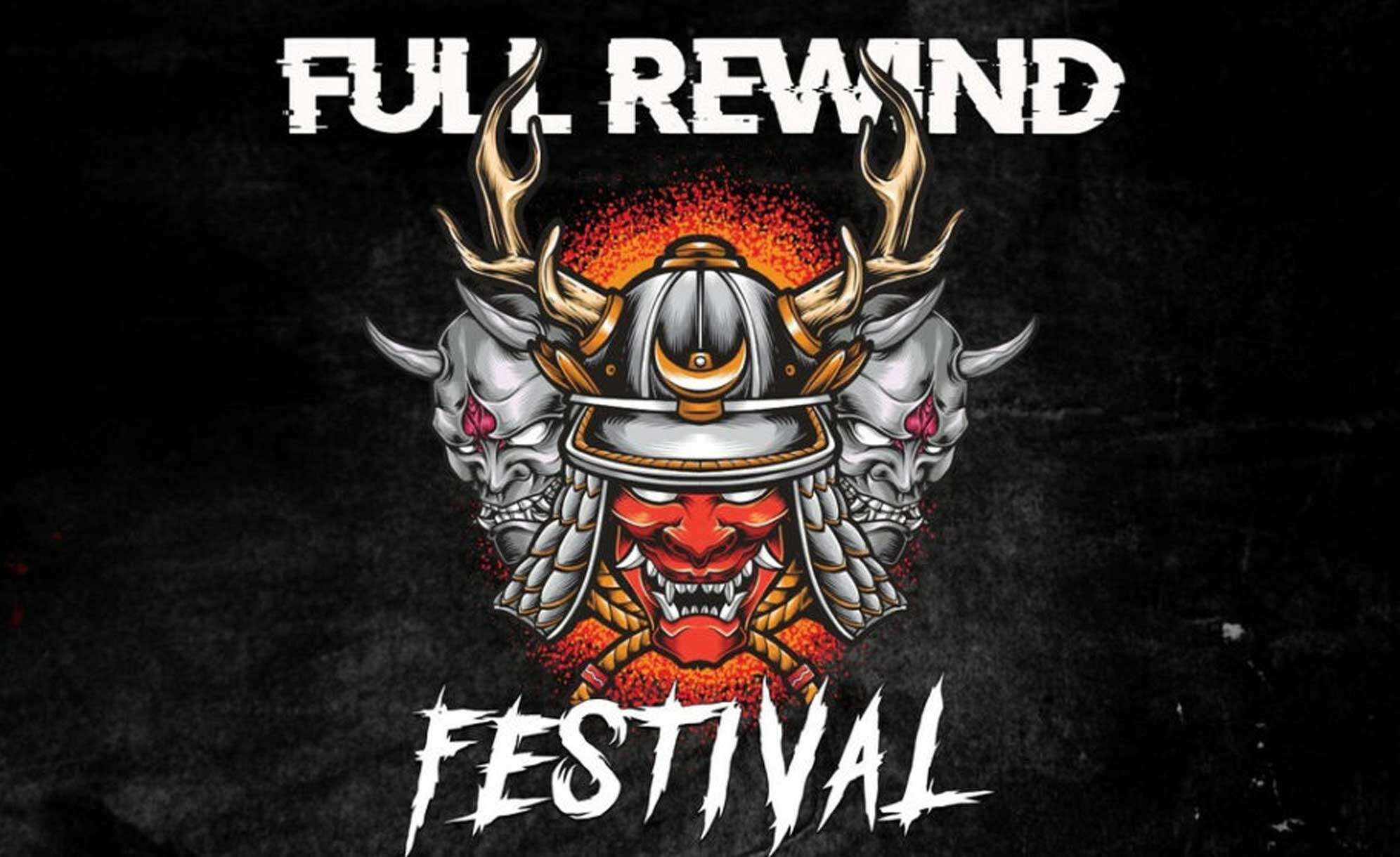 Das Logo vom Full Rewind Festival mit einem Krieger und Schrift