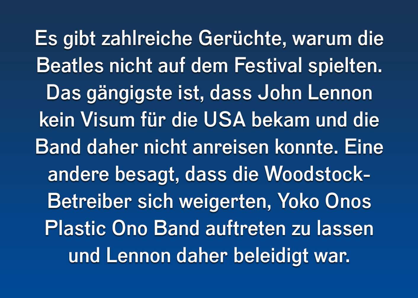 Fakten über Woodstock