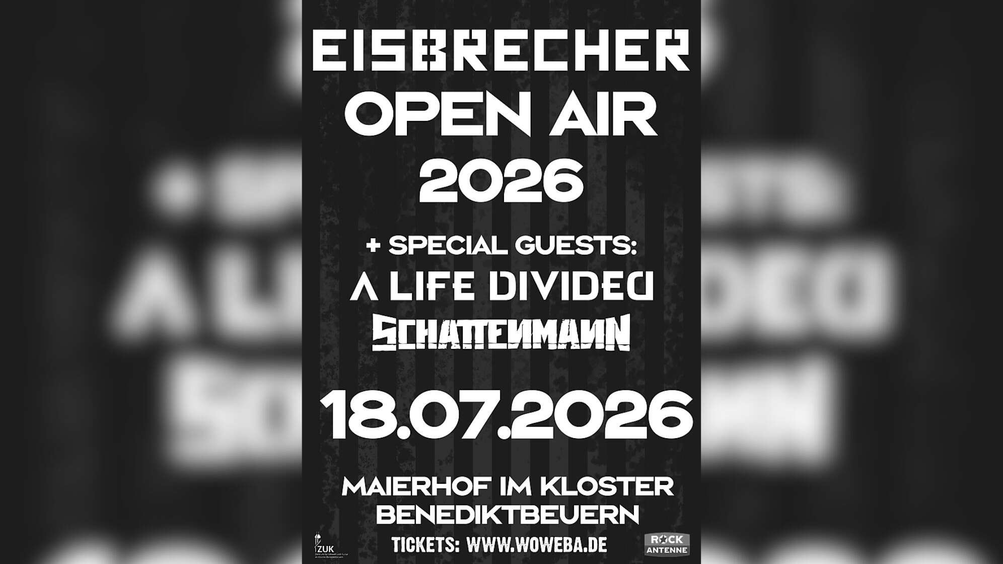Das Open Air mit Eisbrecher, A Life Divided und Schattenmann 2026 im Kloster Benediktbeuren