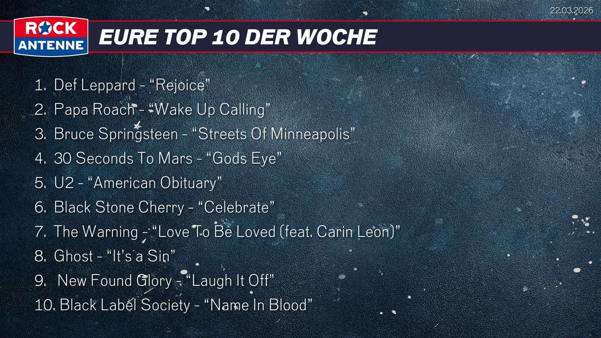 Top 10 vom 22.03.2026