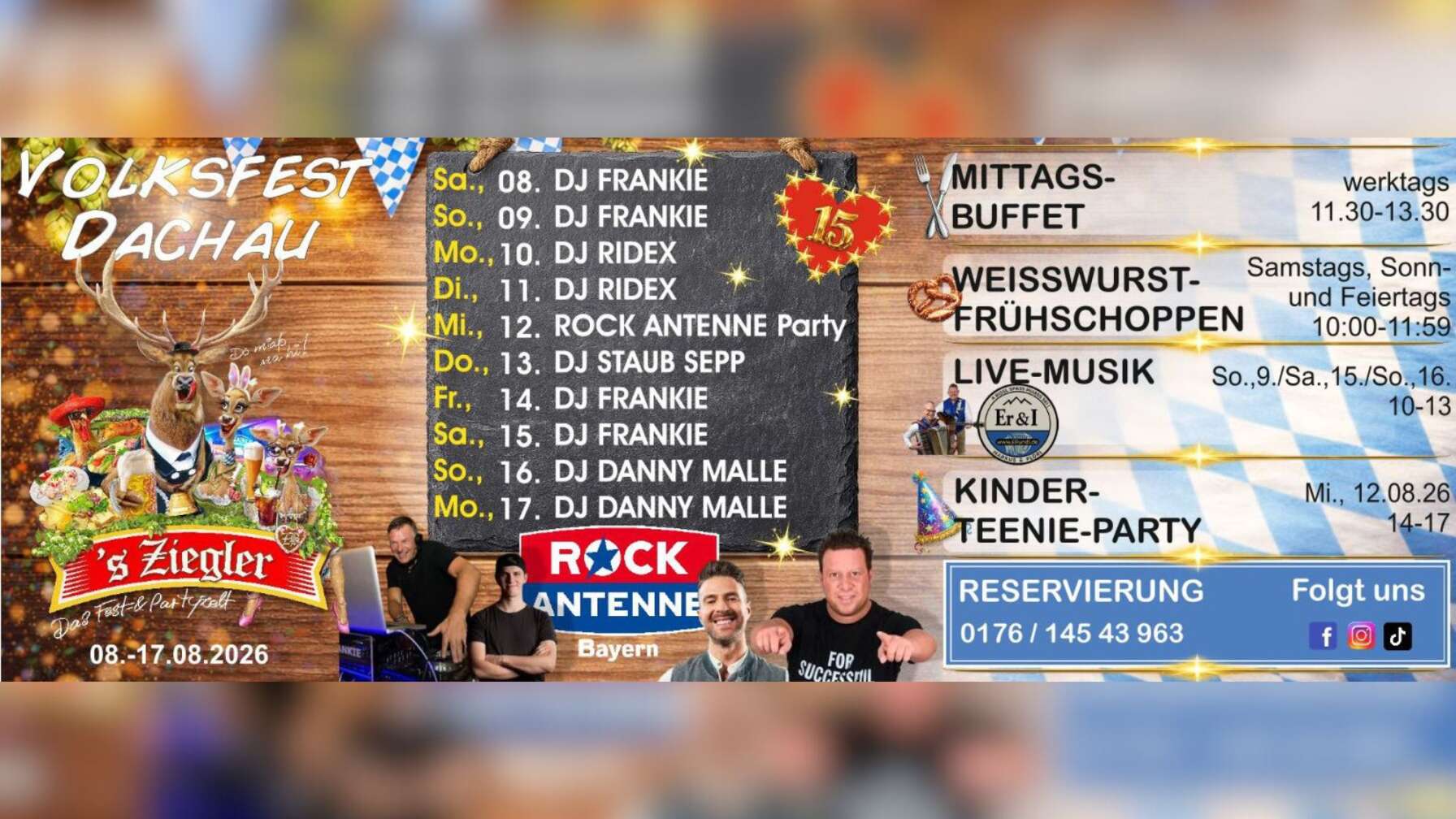 Das Programm vom Volksfest Dachau 2026