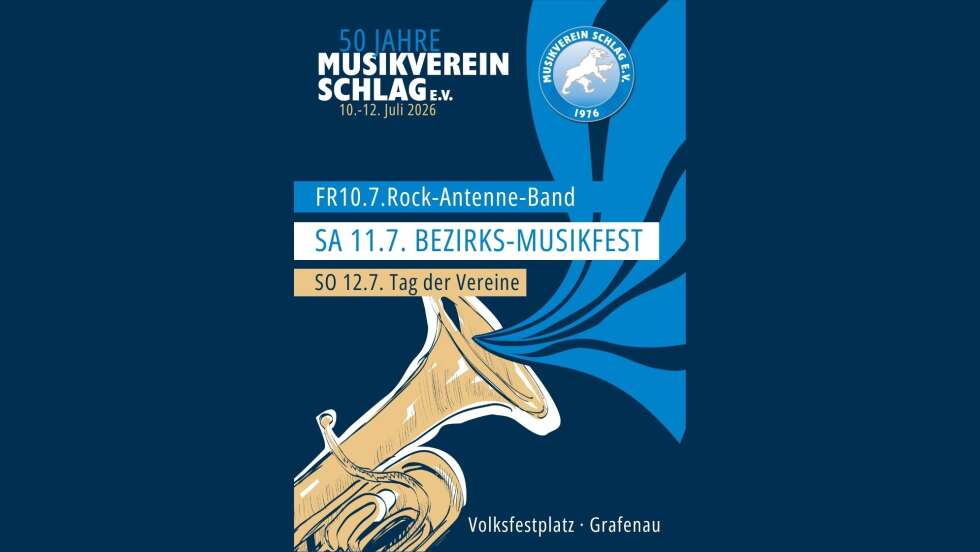 10.07.2026: Rock Abend  beim Bezirks-Musikfest Schlag mit der ROCK ANTENNE Band!