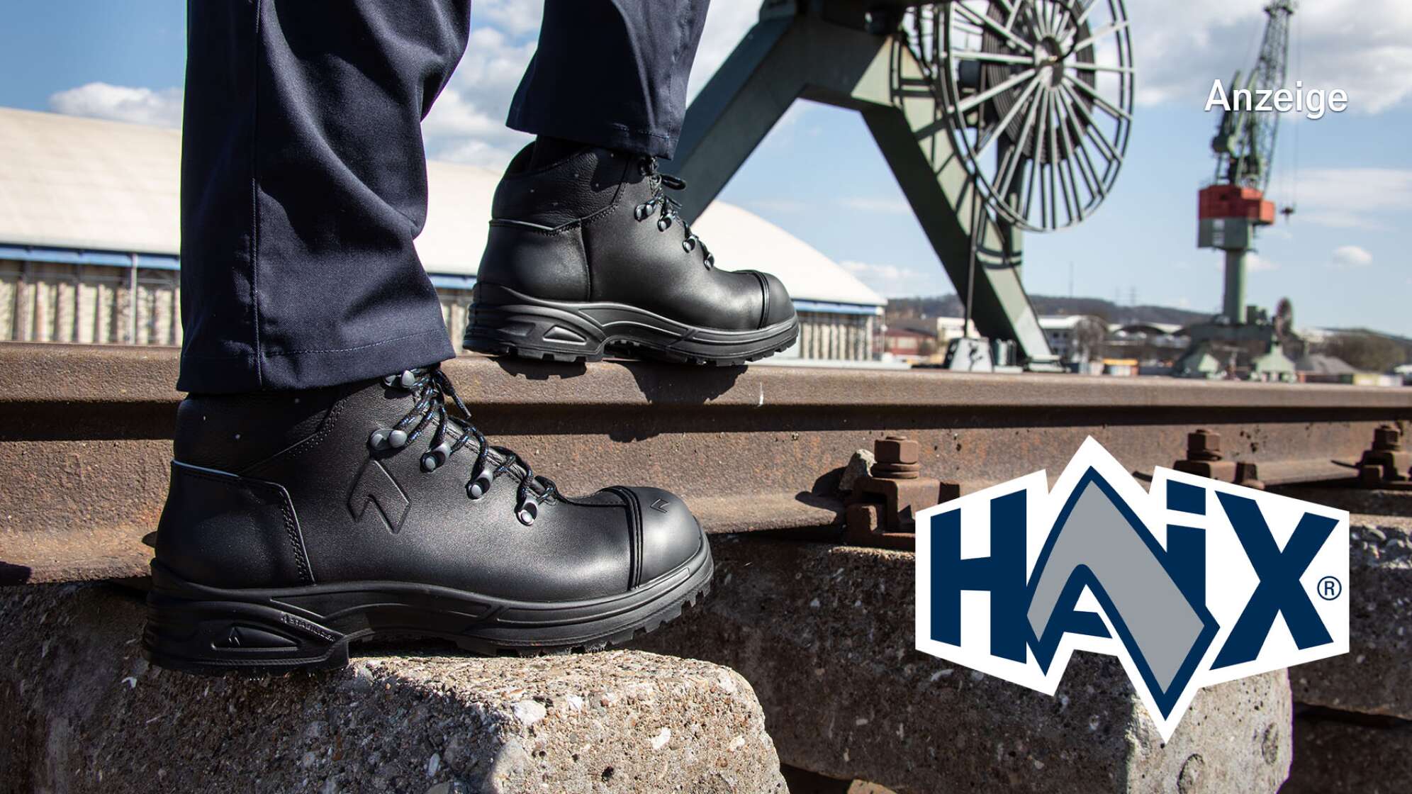 Eine Nahaufnahme von Schuhen der Marke HAIX