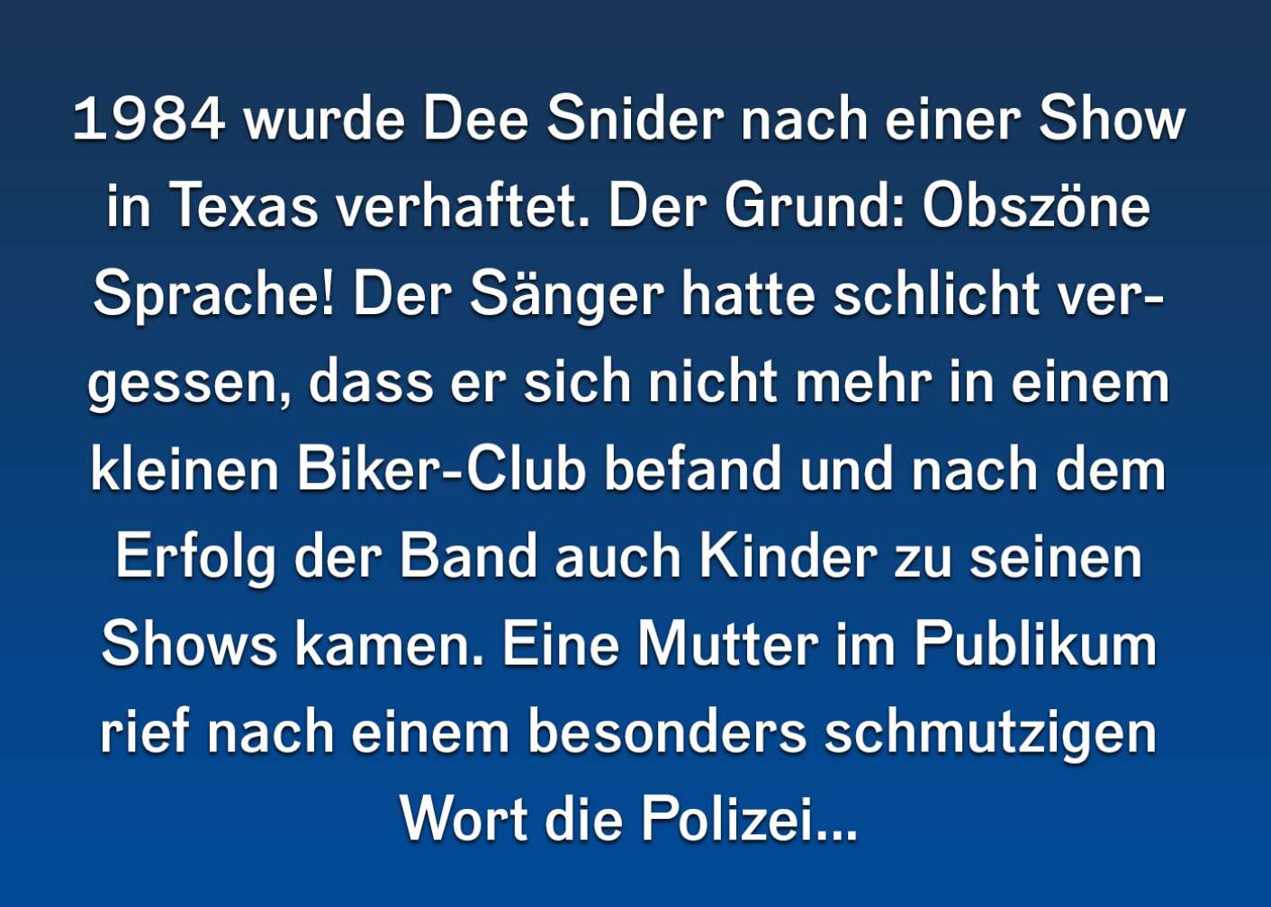 Fakten über Dee Snider