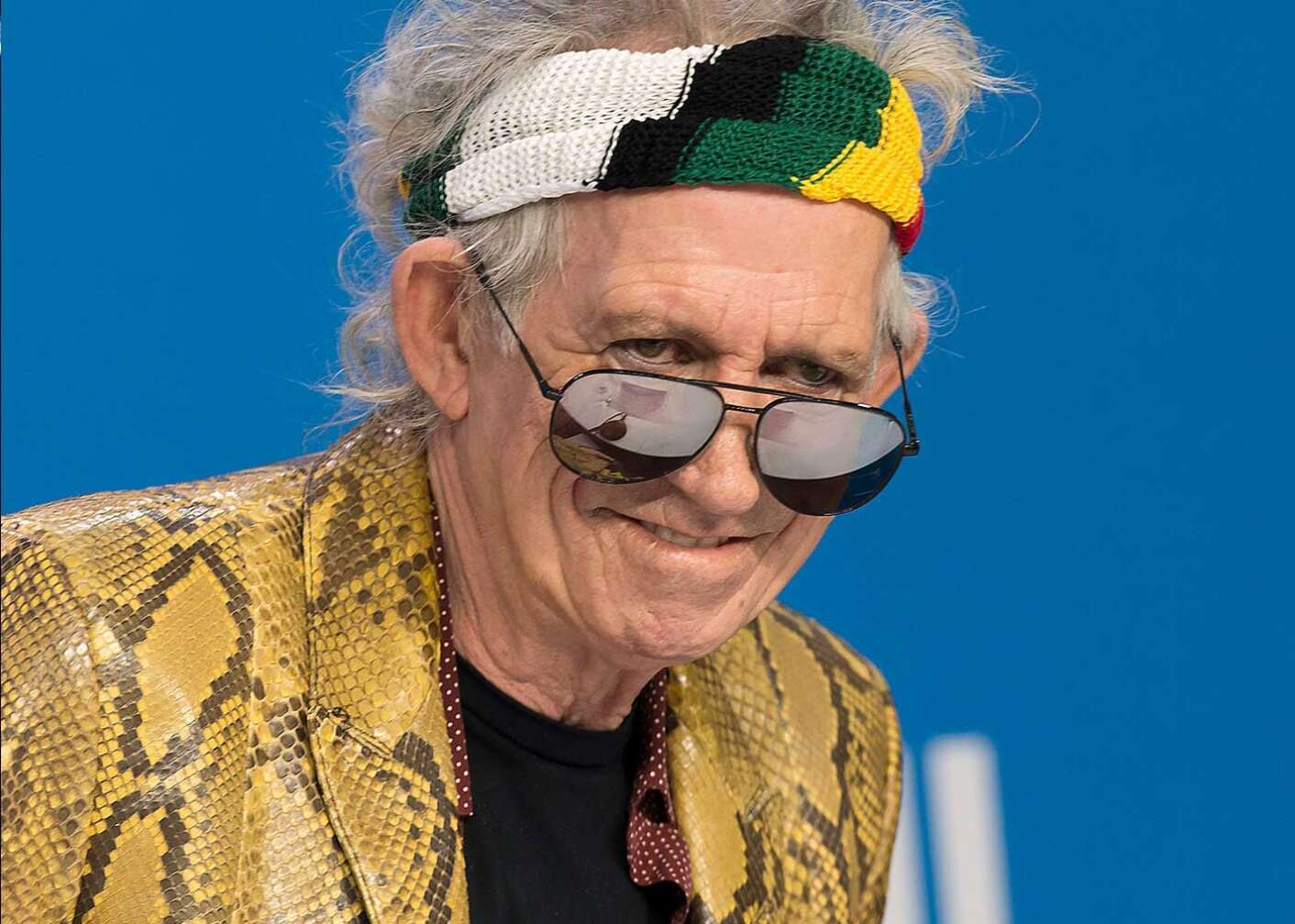 Porträtfoto von Keith Richards mit Sonnenbrille