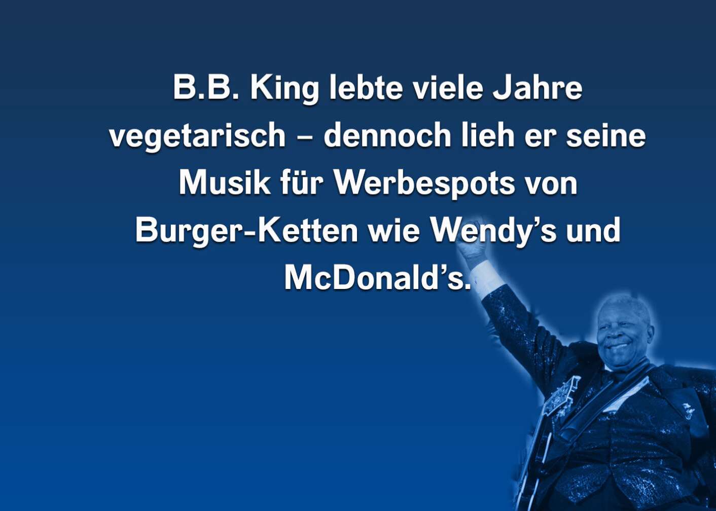 Fakt über B.B. King als Fließtext