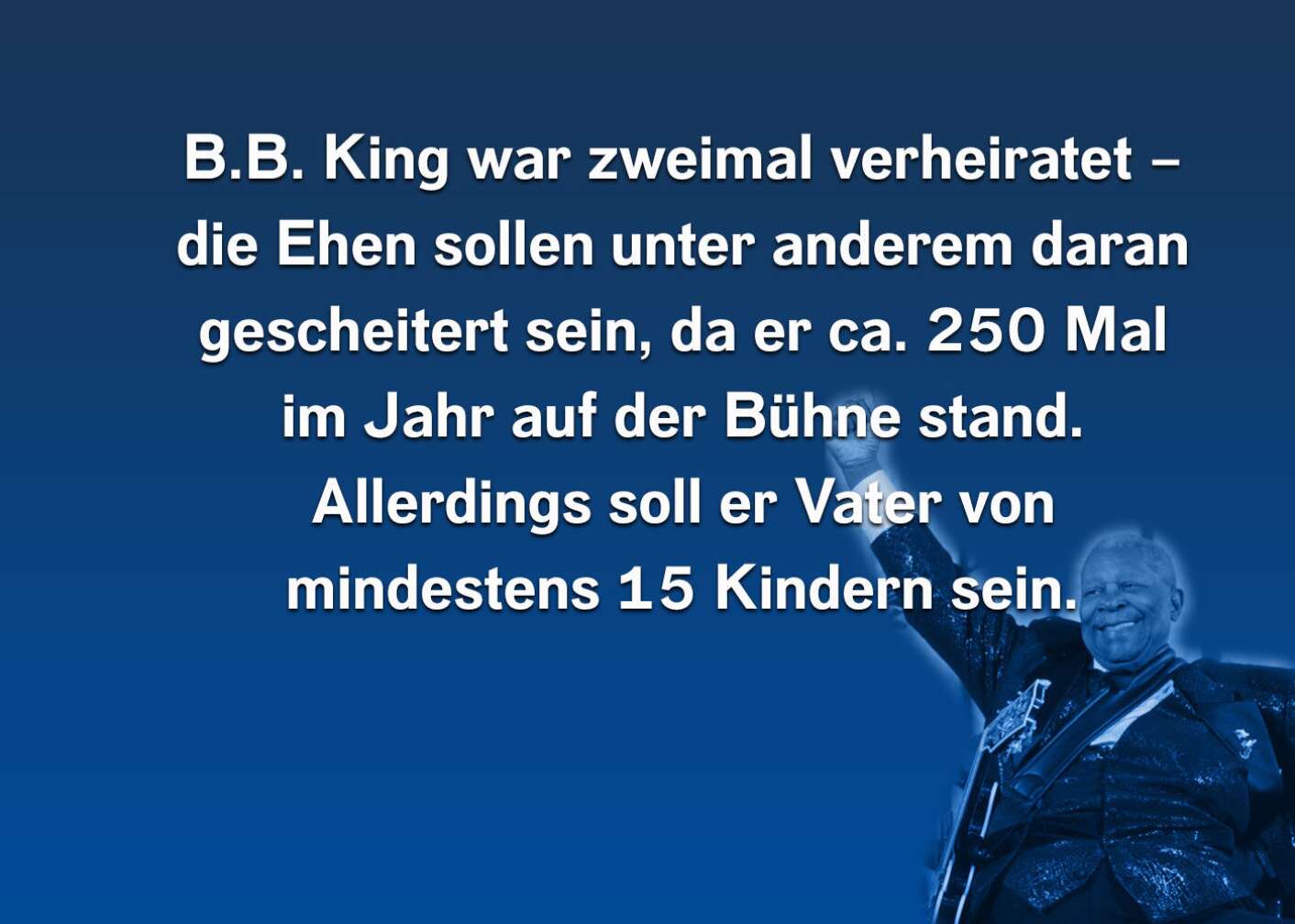 Fakt über B.B. King als Fließtext