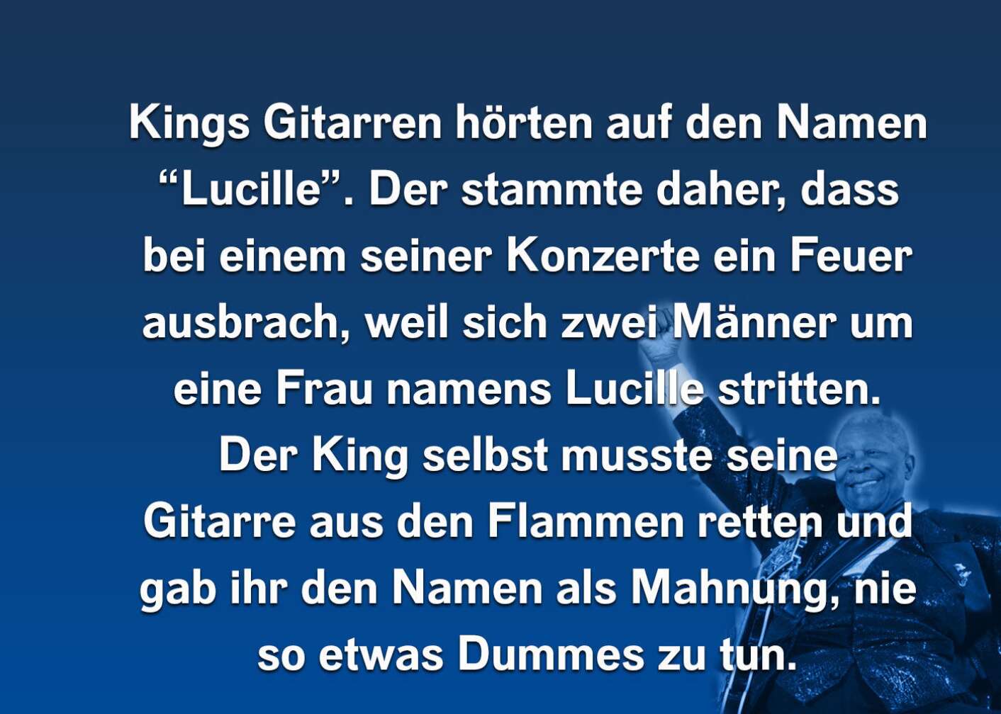 Fakt über B.B. King als Fließtext