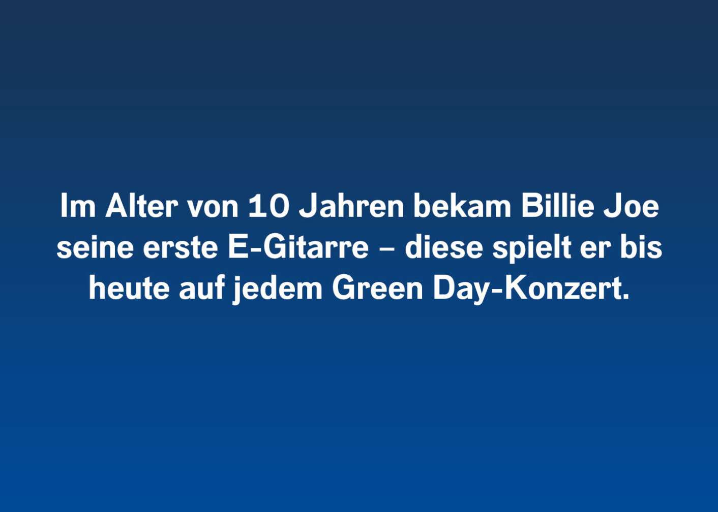 Fakt über Billie Joe Armstrong als Fließtext