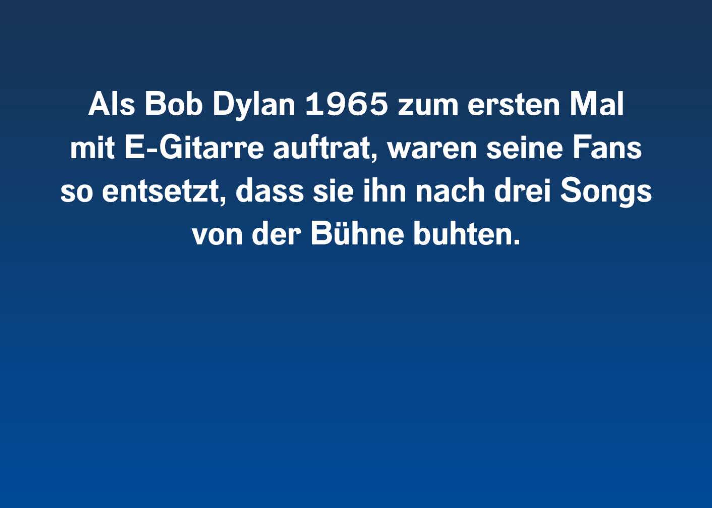 Fakt über Bob Dylan als Fließtext