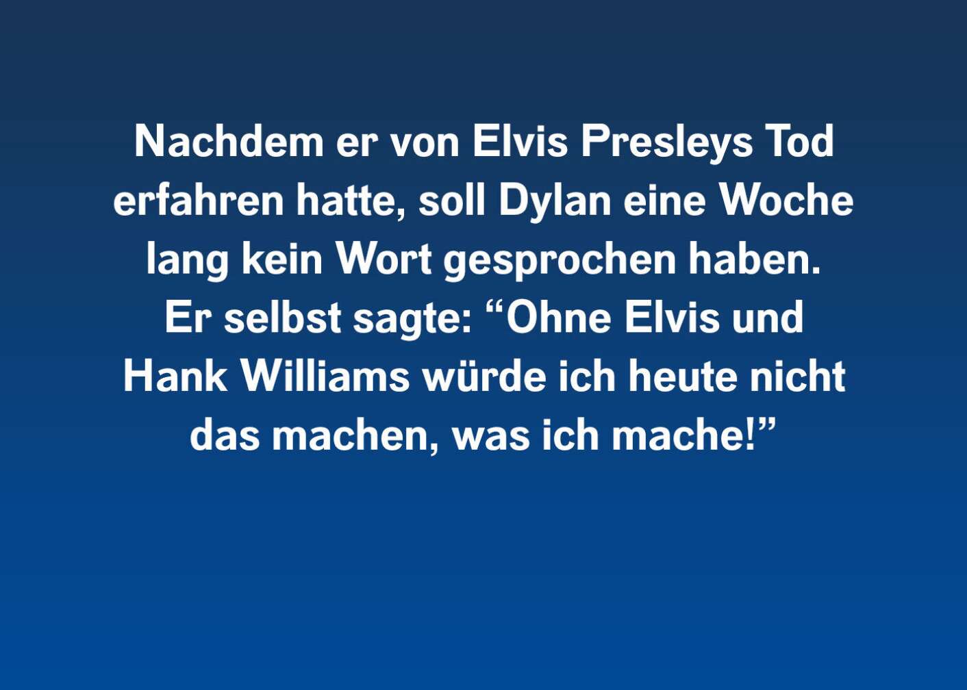 Fakt über Bob Dylan als Fließtext