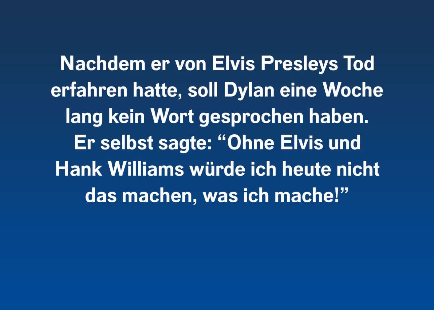 Fakt über Bob Dylan als Fließtext