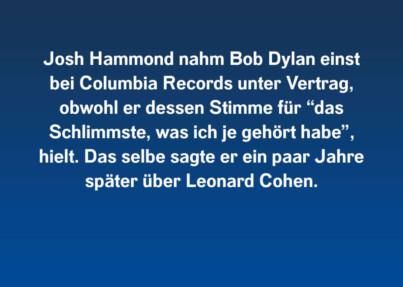 Fakt über Bob Dylan als Fließtext