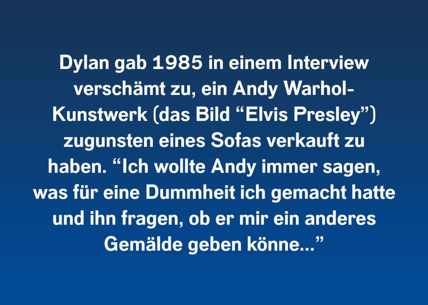 Fakt über Bob Dylan als Fließtext