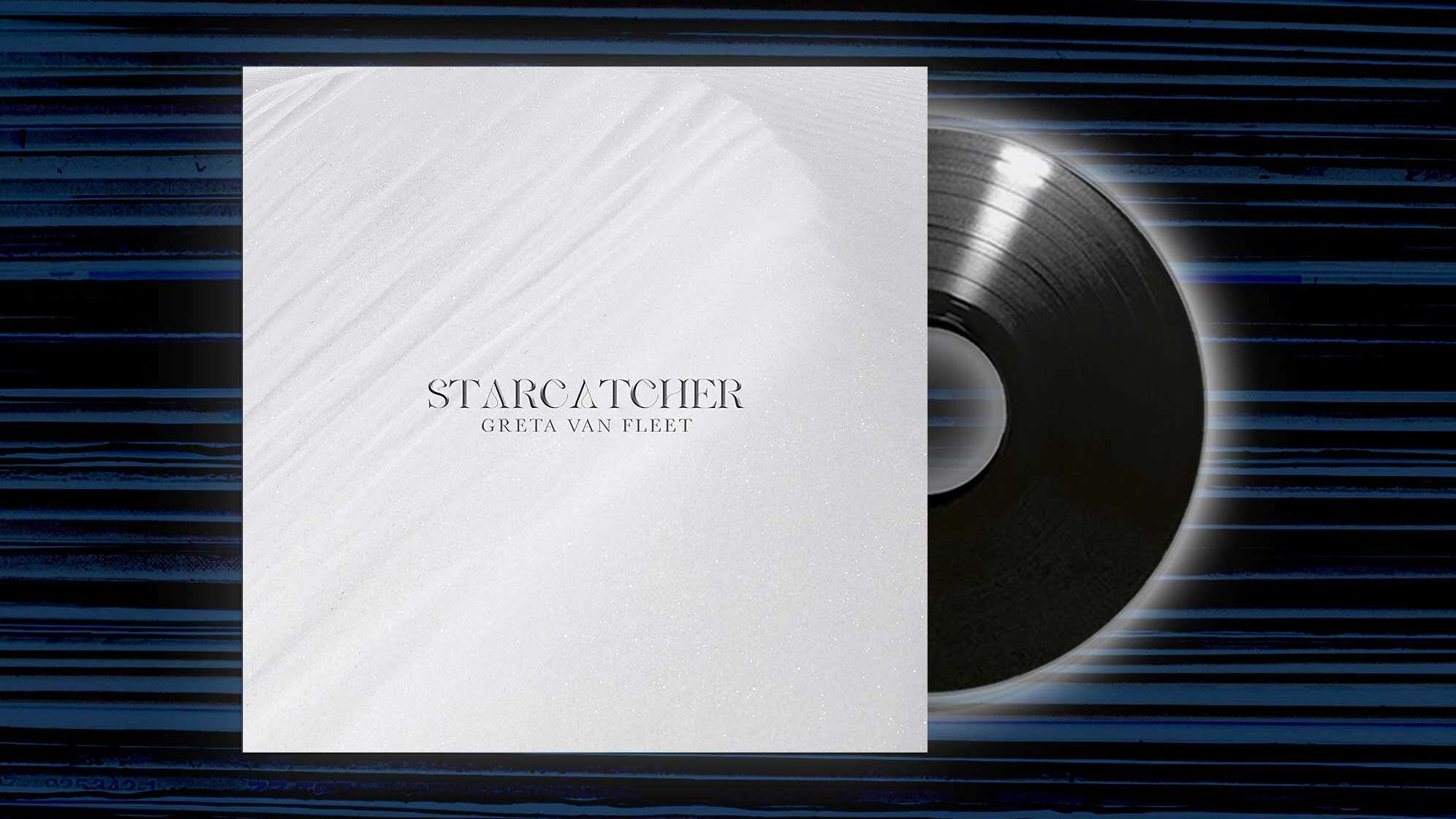 Das Albumcover von Greta Van Fleets "Starcatcher" komplett in Weiß mit Glitzer