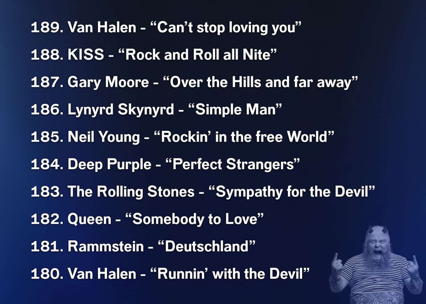 die 666 besten Rocksongs