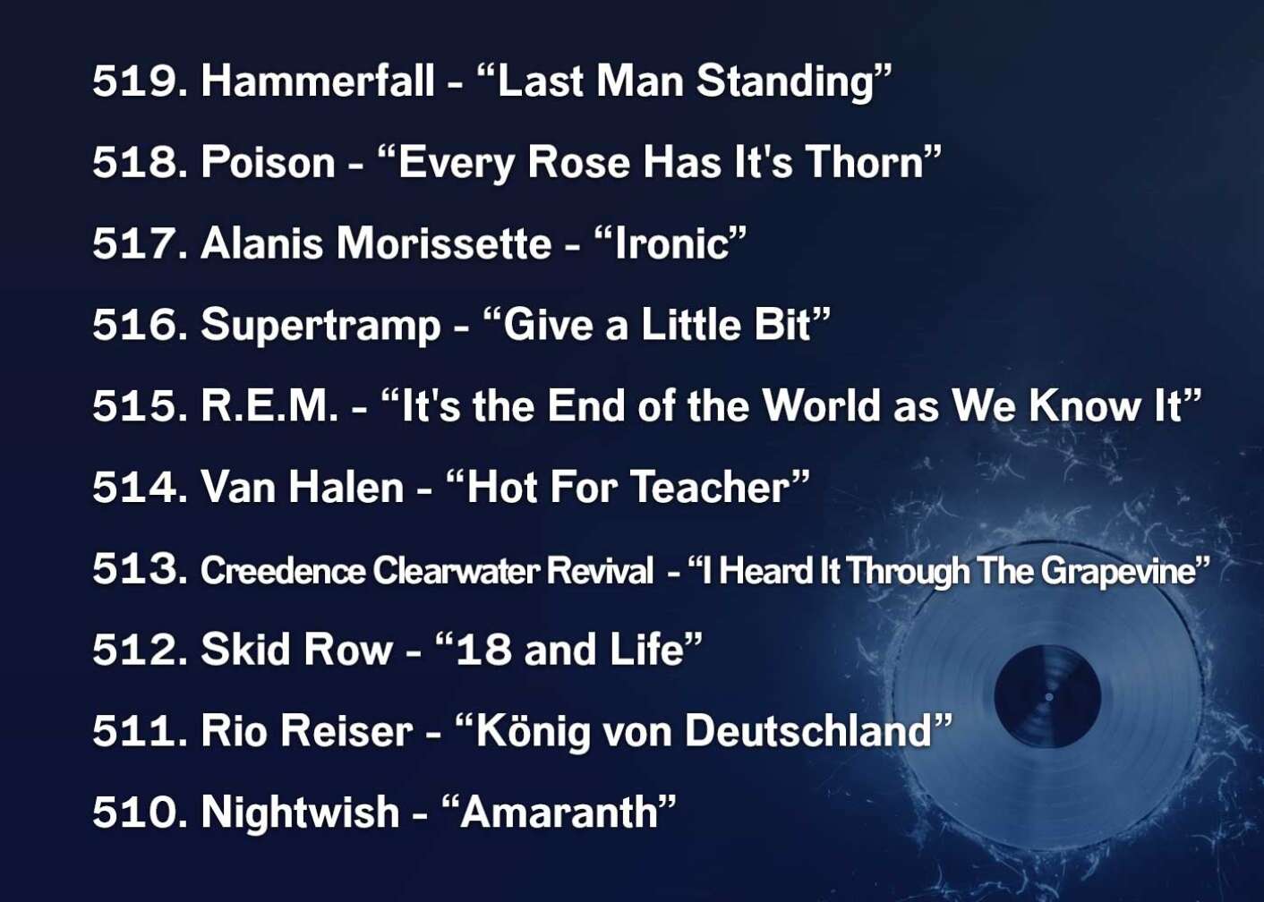 Die 666 besten Rocksongs