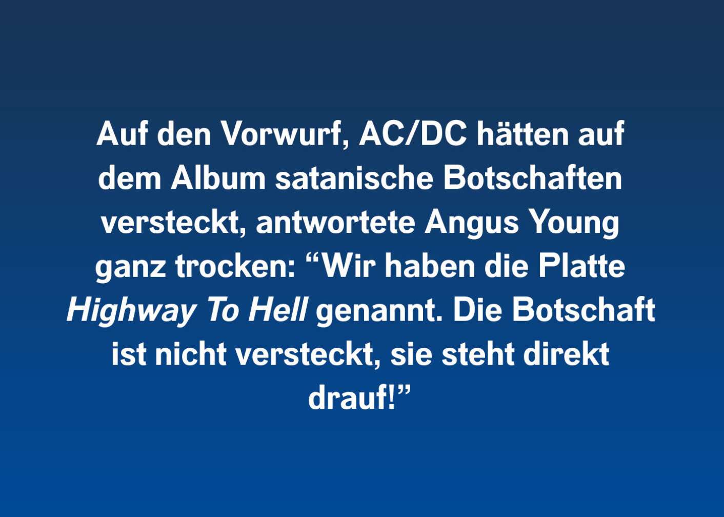 AC/DC: 10 Fakten über Highway To Hell - Nobody's Gonna Slow 'Em Down