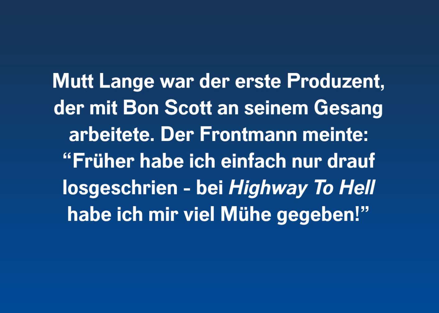 AC/DC: 10 Fakten über Highway To Hell - Nobody's Gonna Slow 'Em Down