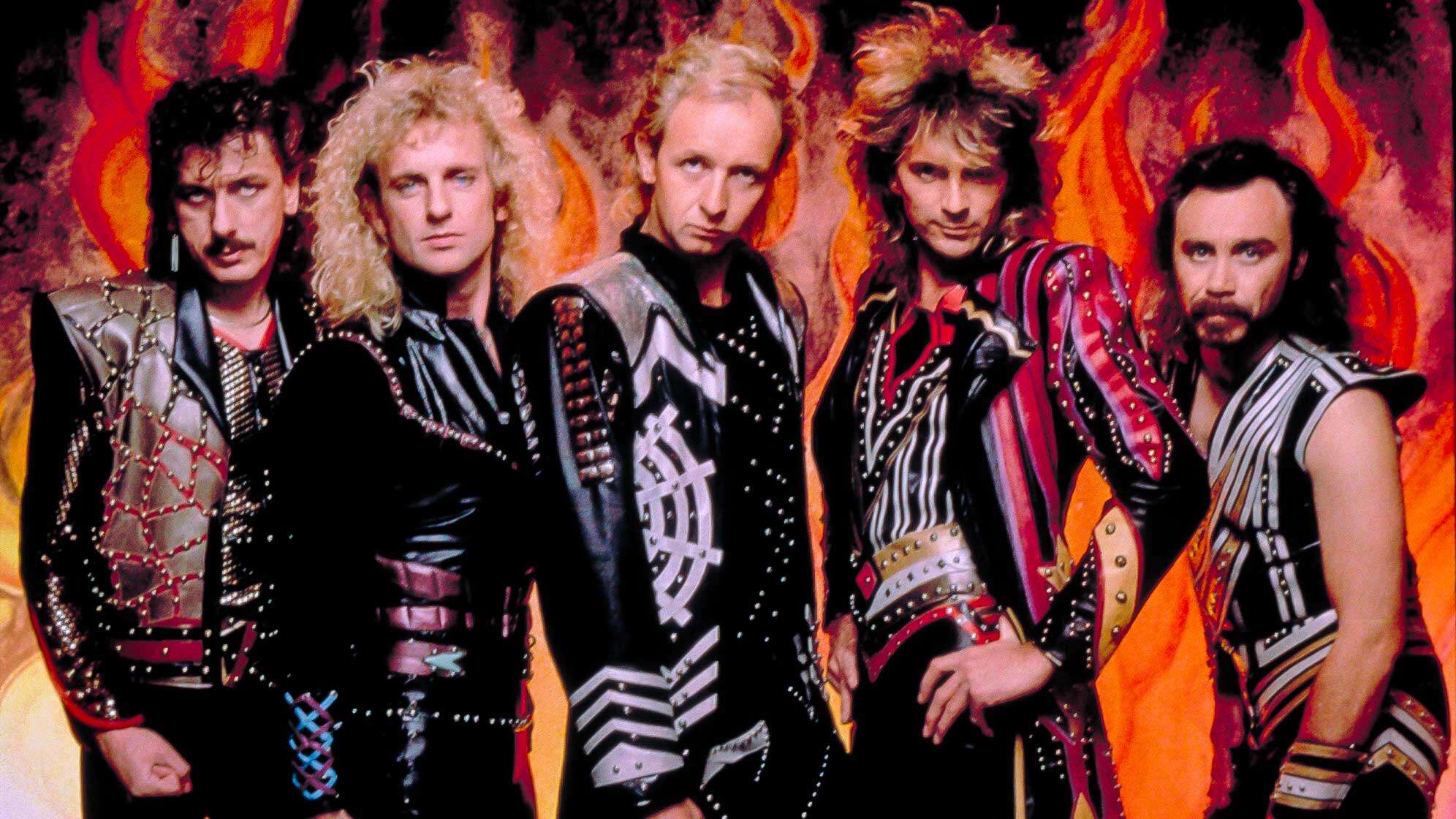Ein Bandfoto von Judas Priest aus dem Jahr 1986.