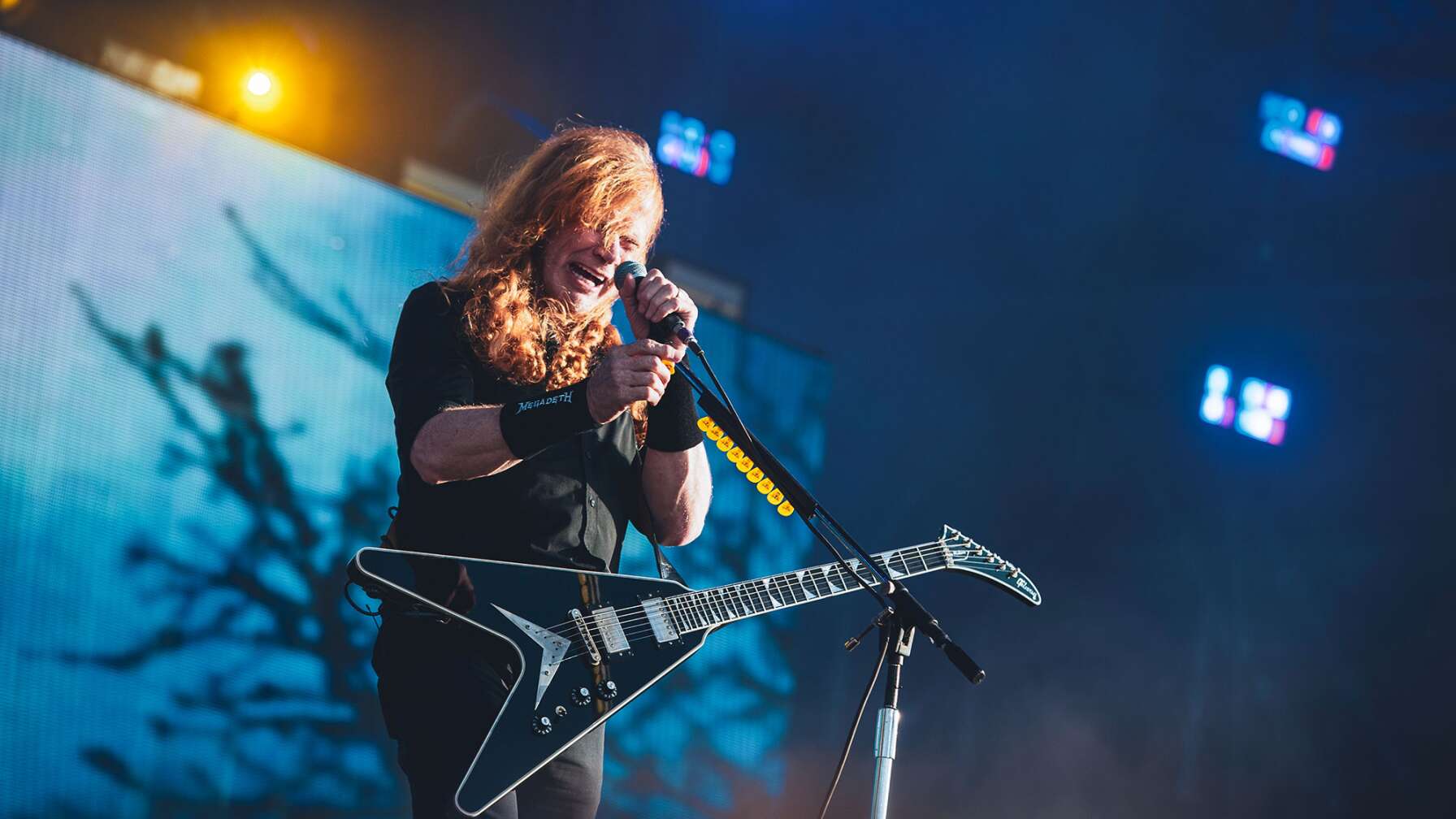 Megadeth-Frontmann Dave Mustaine auf der Bühne des Wacken Open Airs.