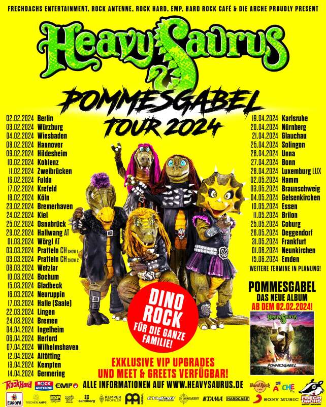 Das Tourplakat von Heavysaurus