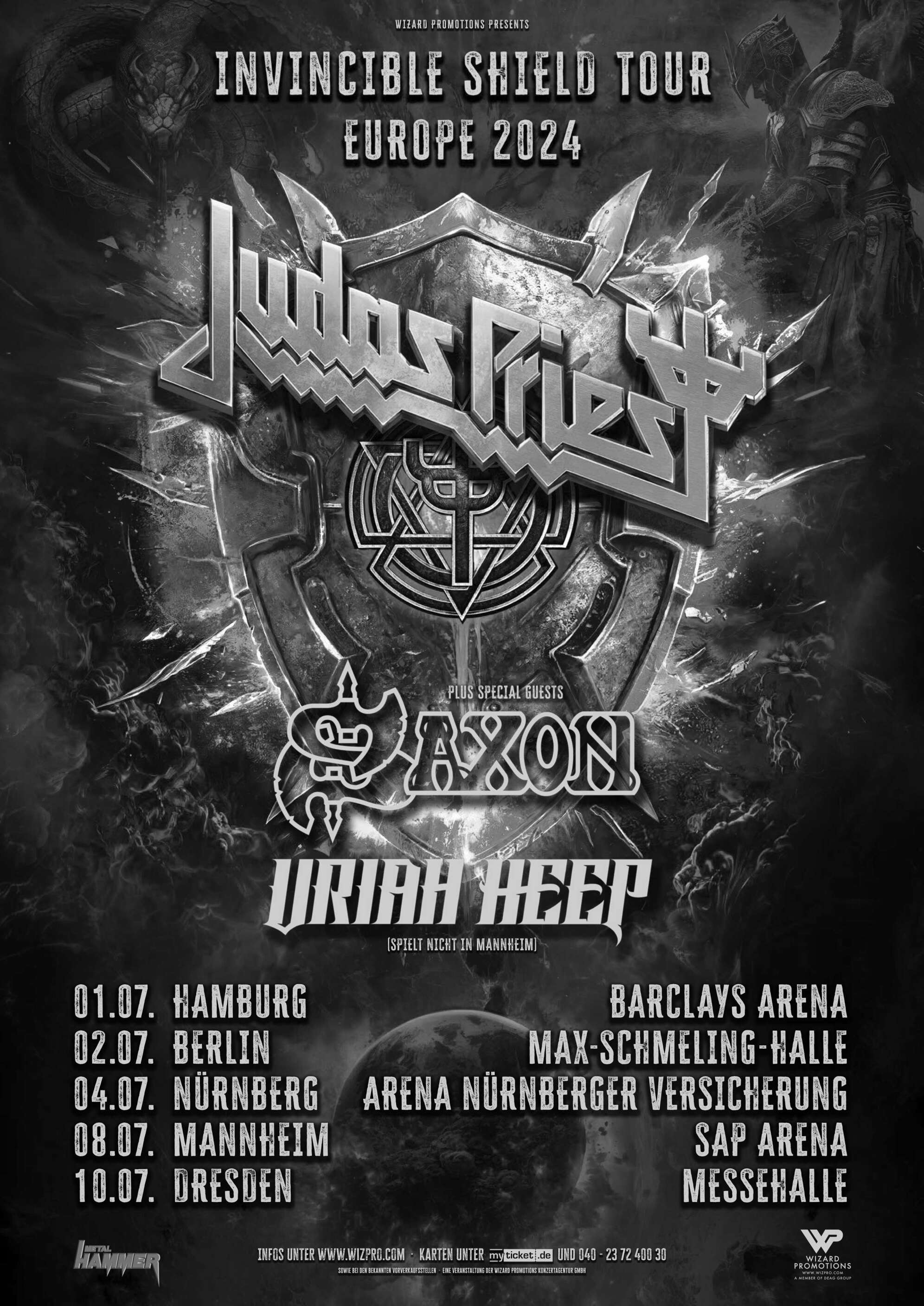 Das Tourplakat von Judas Priest zur "Invincible Shield Tour"