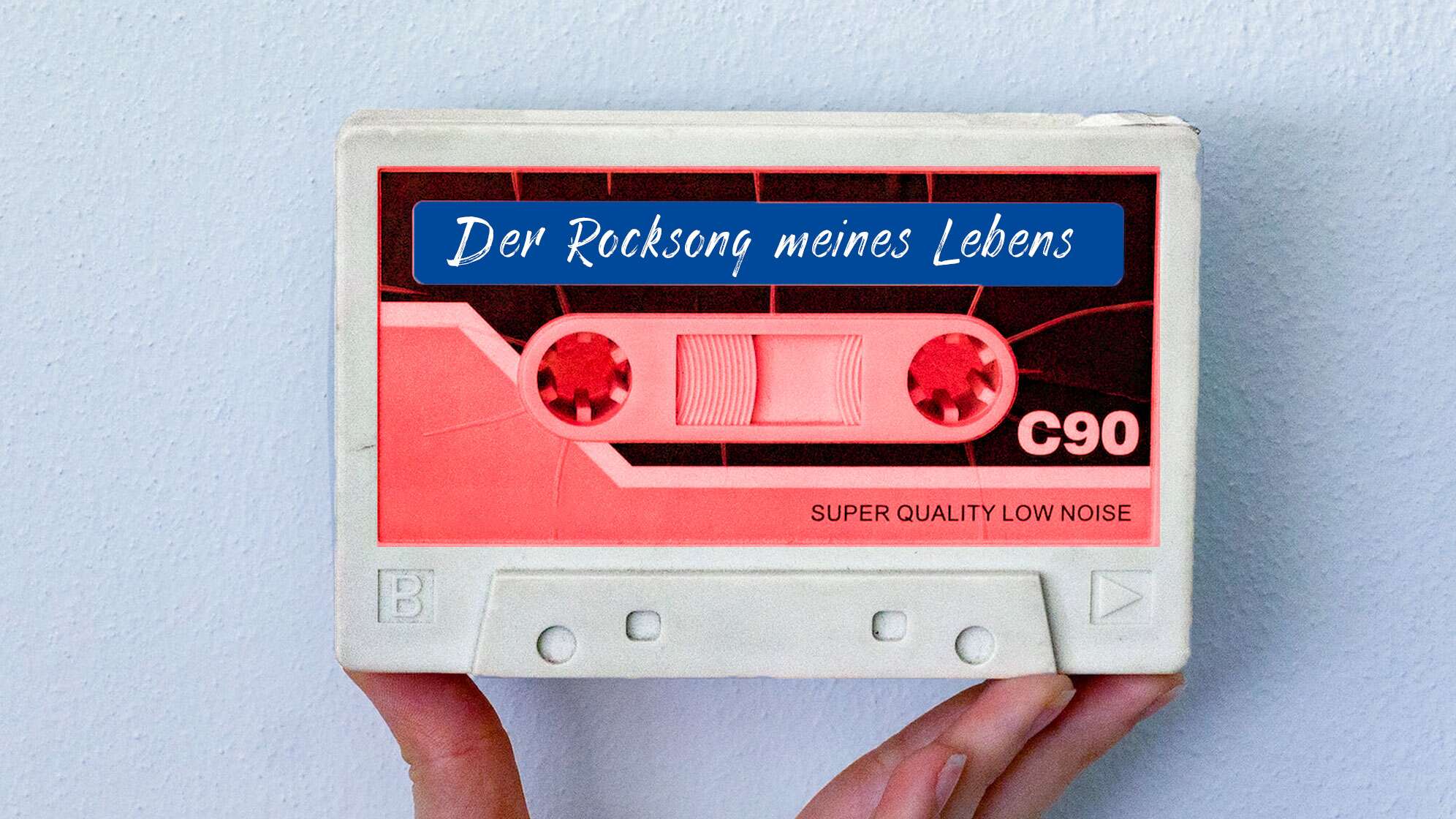 Bild einer Kassette mit der Aufschrift "Der Rocksong meines Lebens"