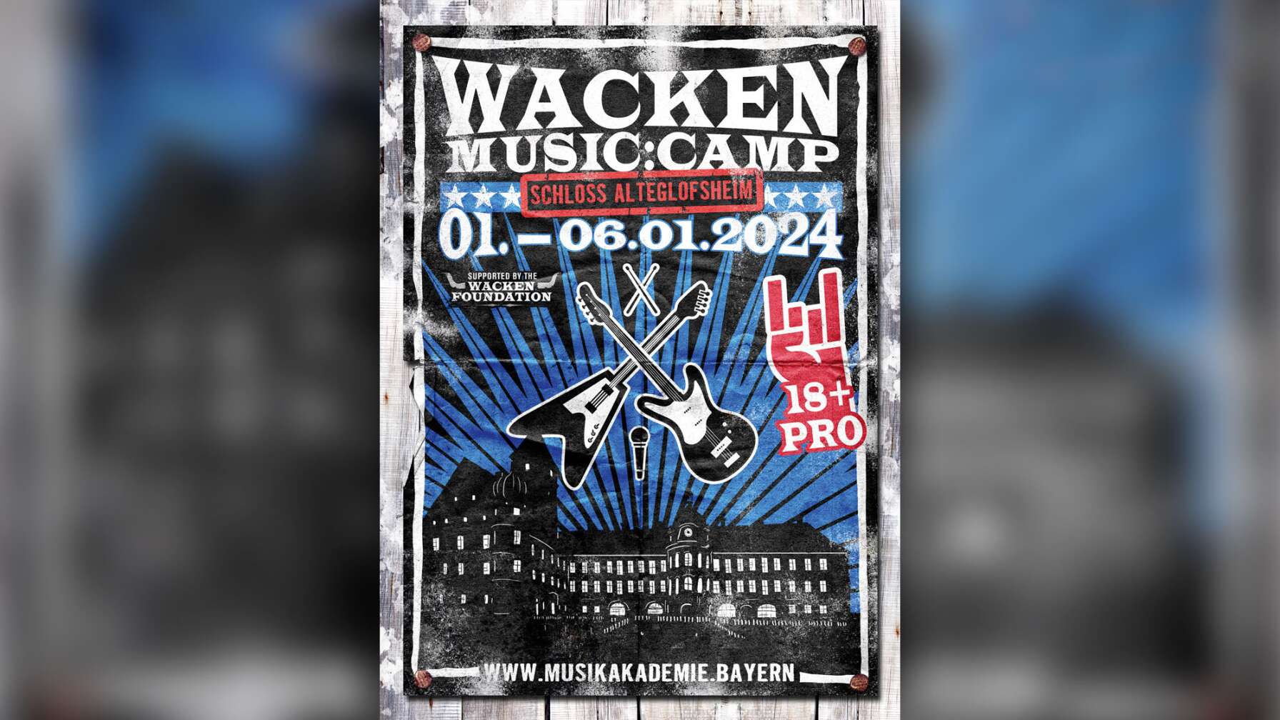 Flyer des Wacken Music Camp 2024 in Schloss Alteglofsheim