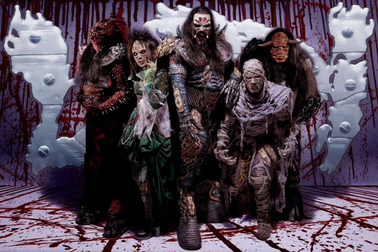 Lordi Gruppenfoto in ihren Kostümen