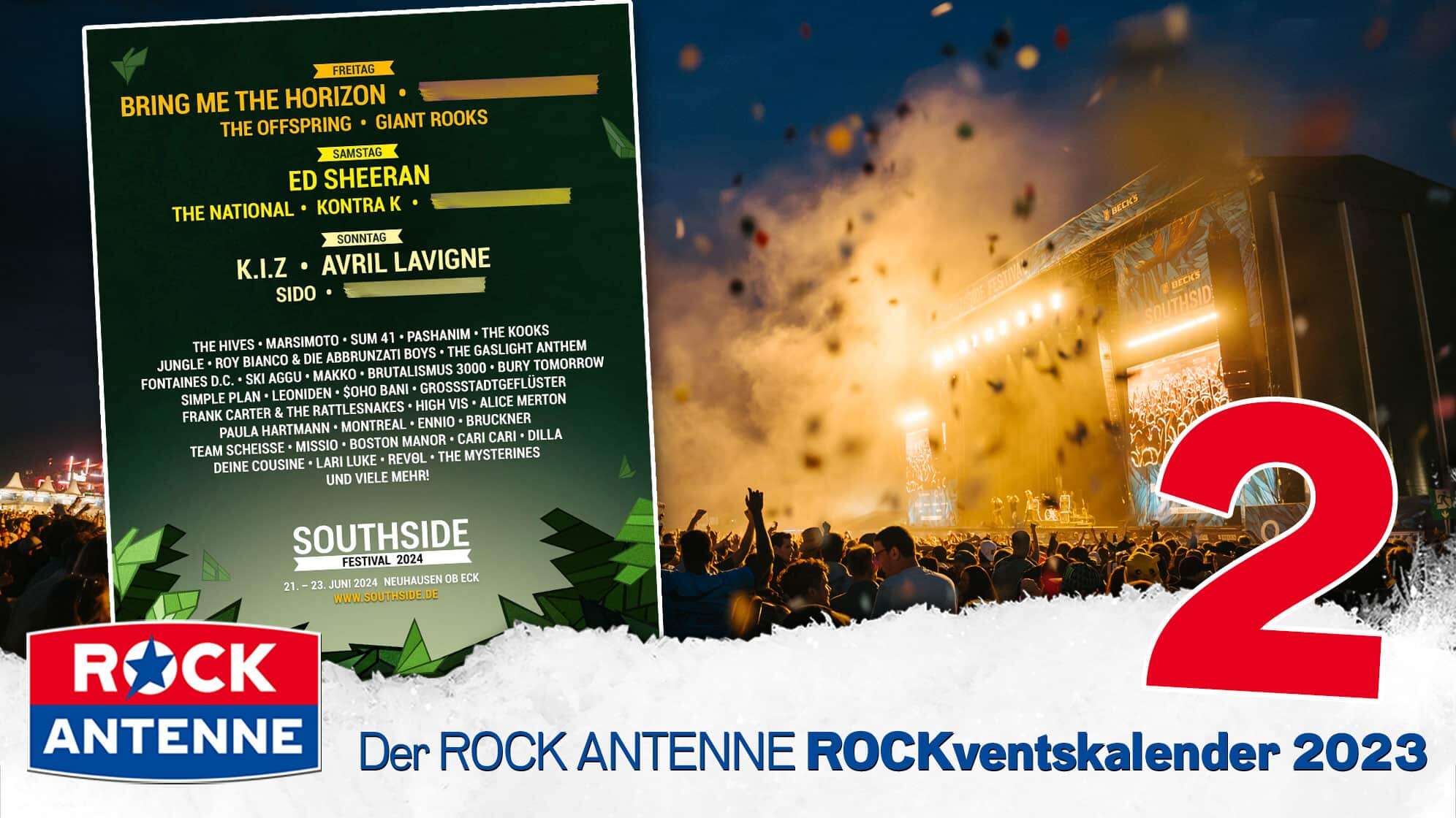 ROCK ANTENNE ROCKventskalender Türchen 2: 2 Festivaltickets für das Southside Festival 2024