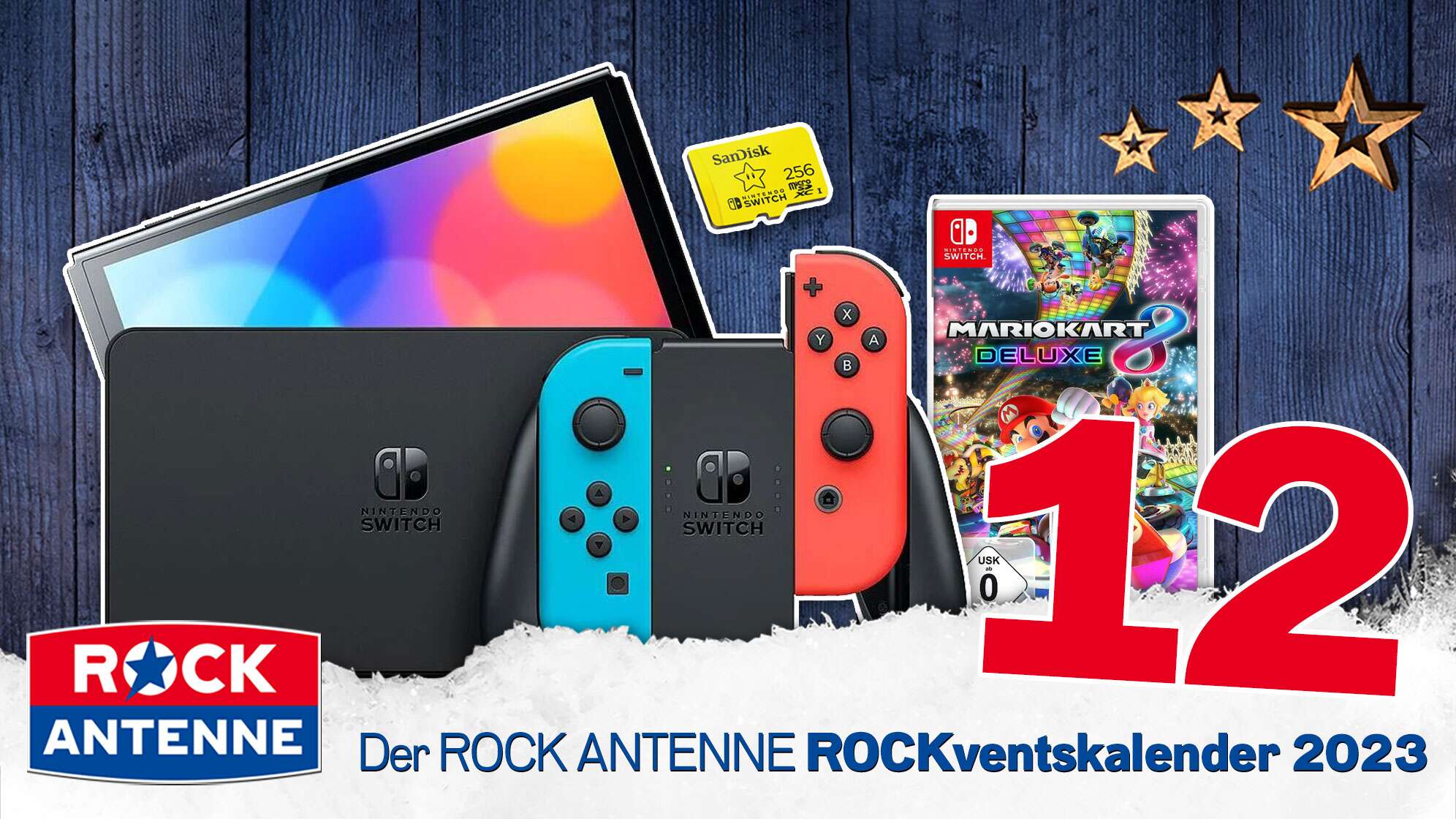 ROCK ANTENNE ROCKventskalender Türchen 12: Nintendo Switch XXL Paket mit Mario Kart