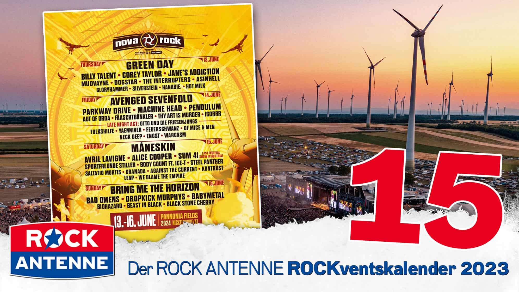 ROCK ANTENNE ROCKventskalender Türchen 15: 2 Festivaltickets für das NOVA ROCK Festival 2024 in Österreich