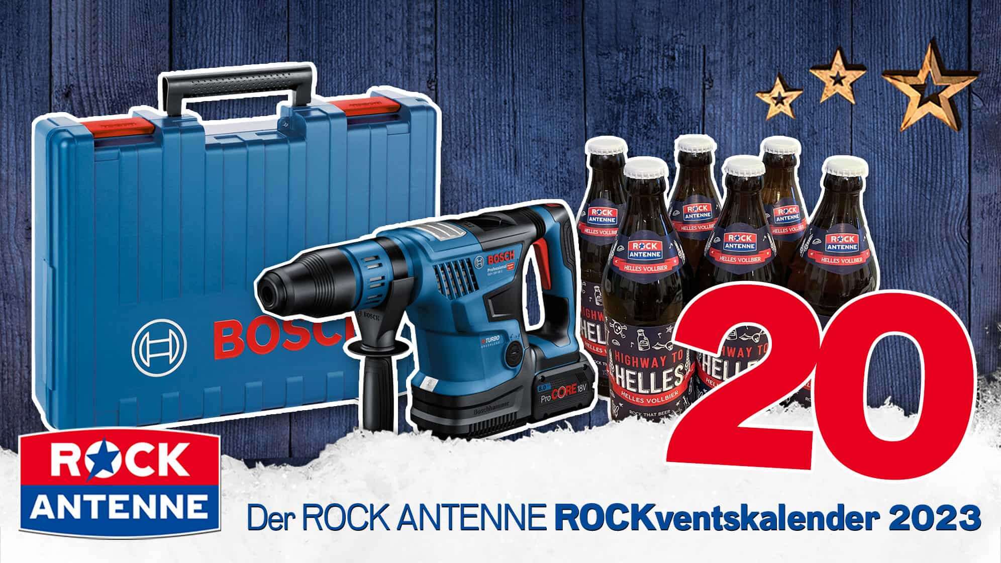 ROCK ANTENNE ROCKventskalender Türchen 20: BOSCH Professional Akku-Bohrhammer + ROCK ANTENNE bier