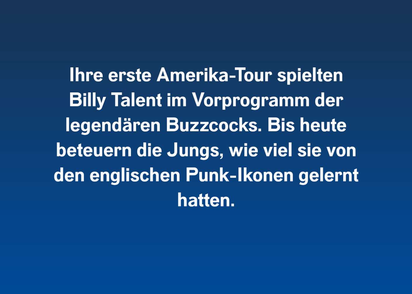 Fakt über Billy Talent als Fließtext