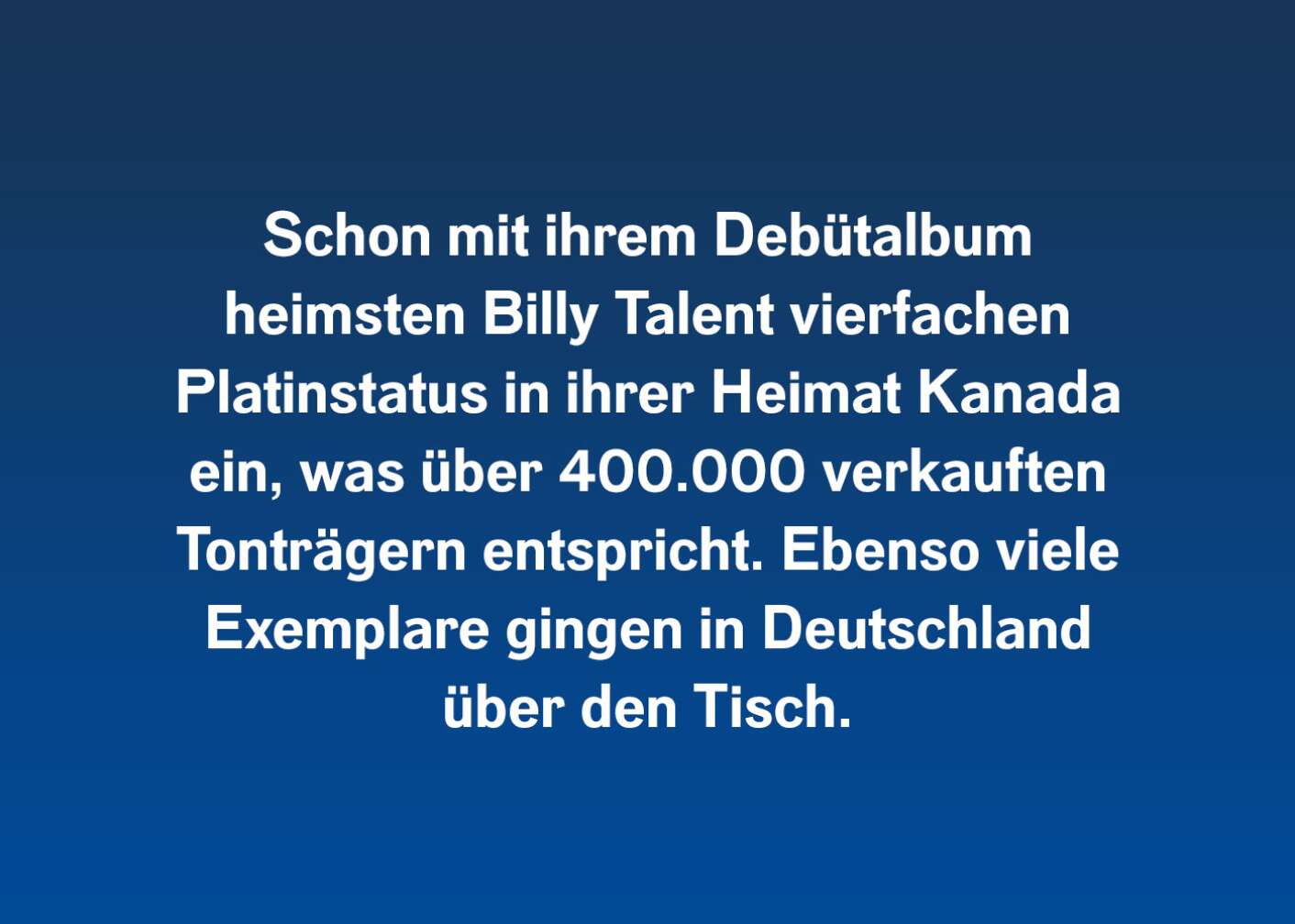 Fakt über Billy Talent als Fließtext