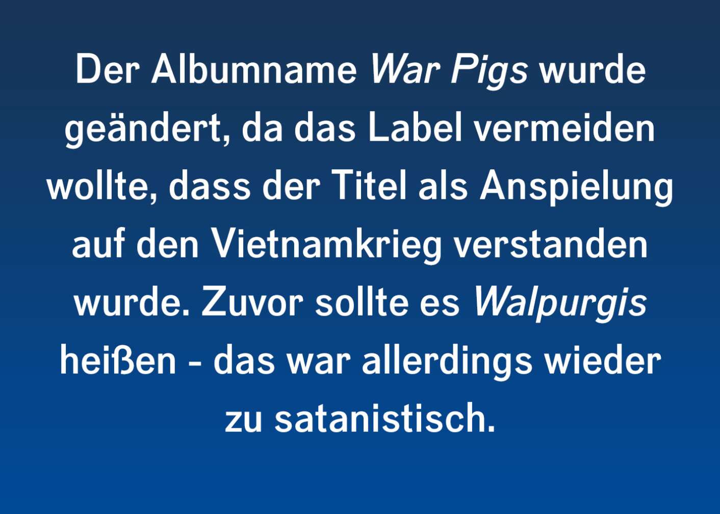 Fakt über Paranoid von Black Sabbath als Fließtext