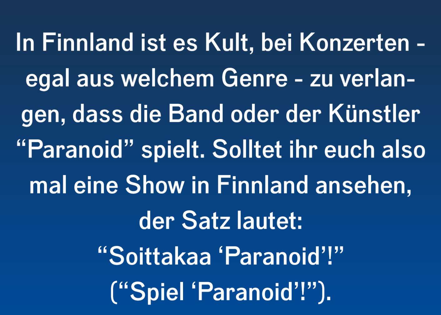 Fakt über Paranoid von Black Sabbath als Fließtext