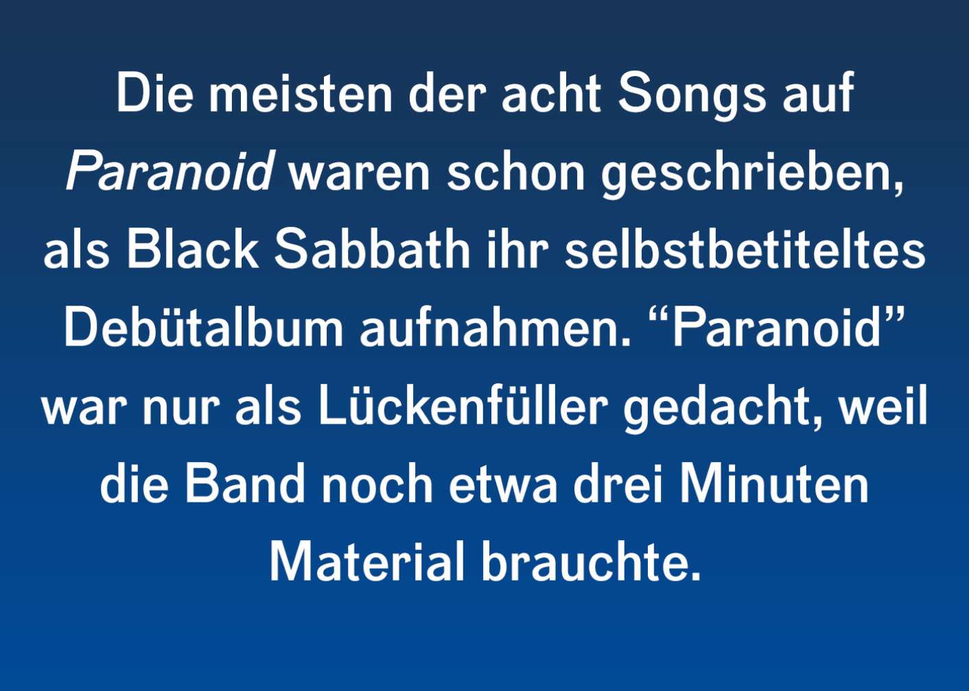 Fakt über Paranoid von Black Sabbath als Fließtext