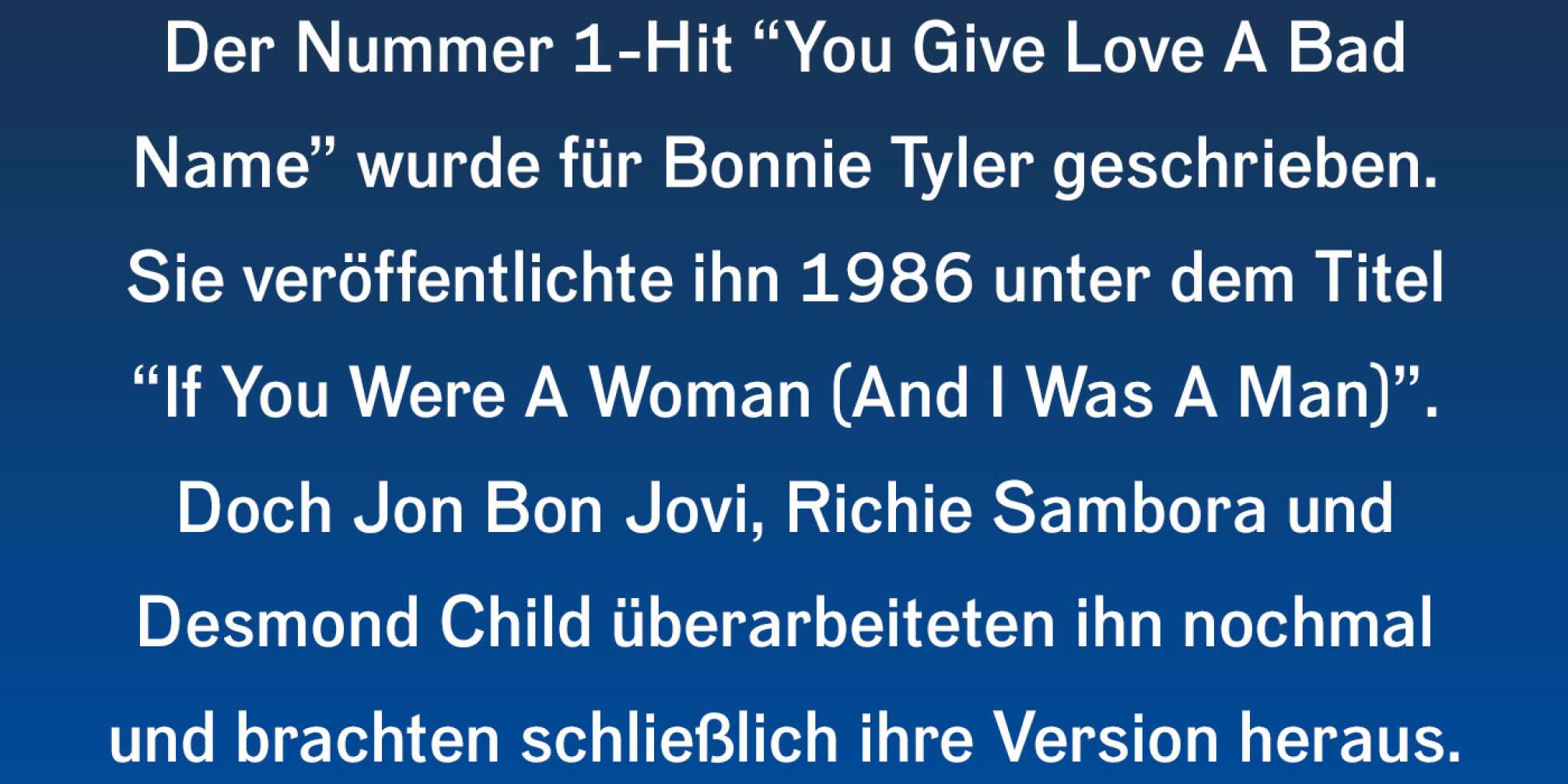 Fakt über Bon Jovi als Fließtext