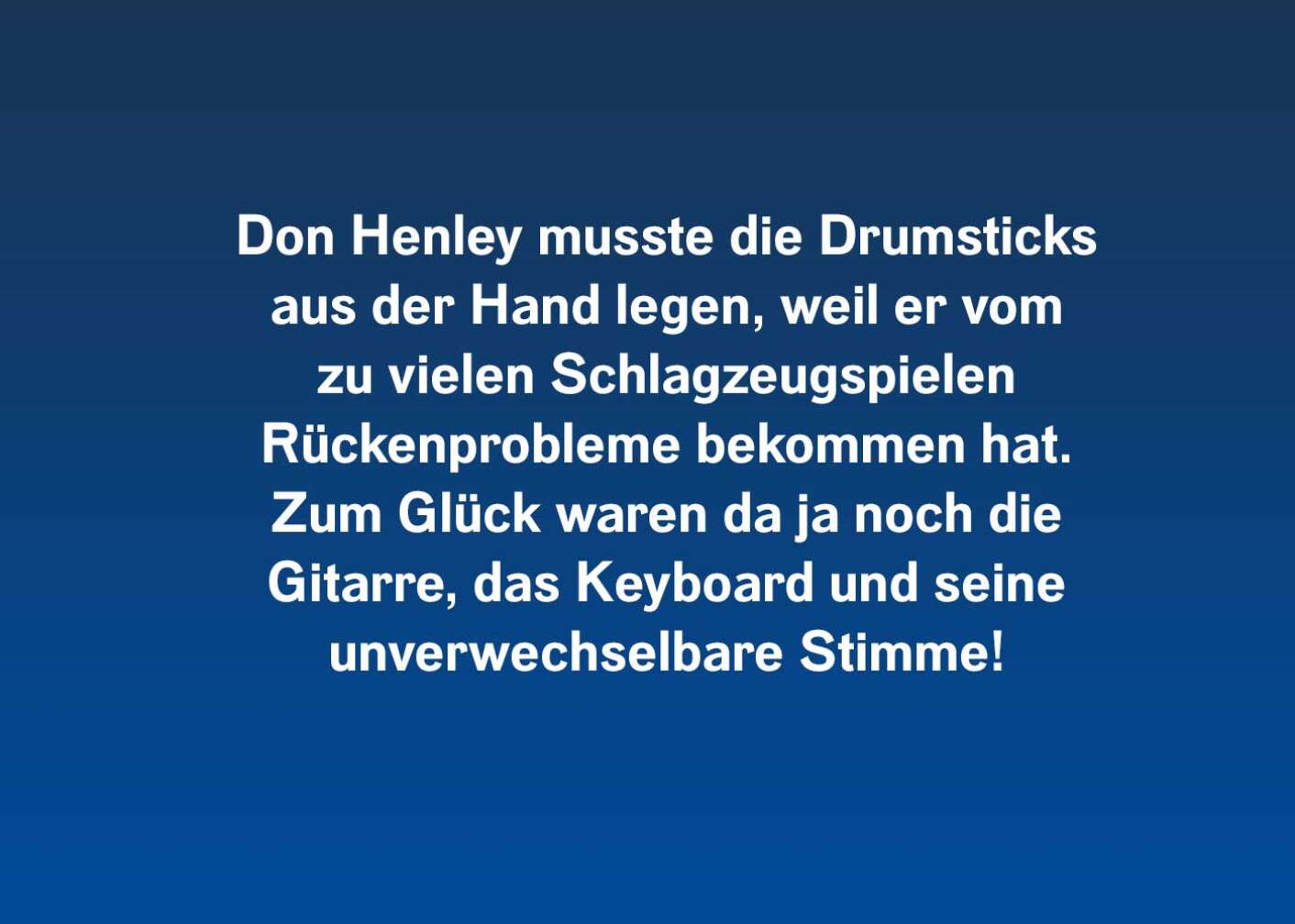 10 Fakten über Don Henley (musste die Drumsticks)