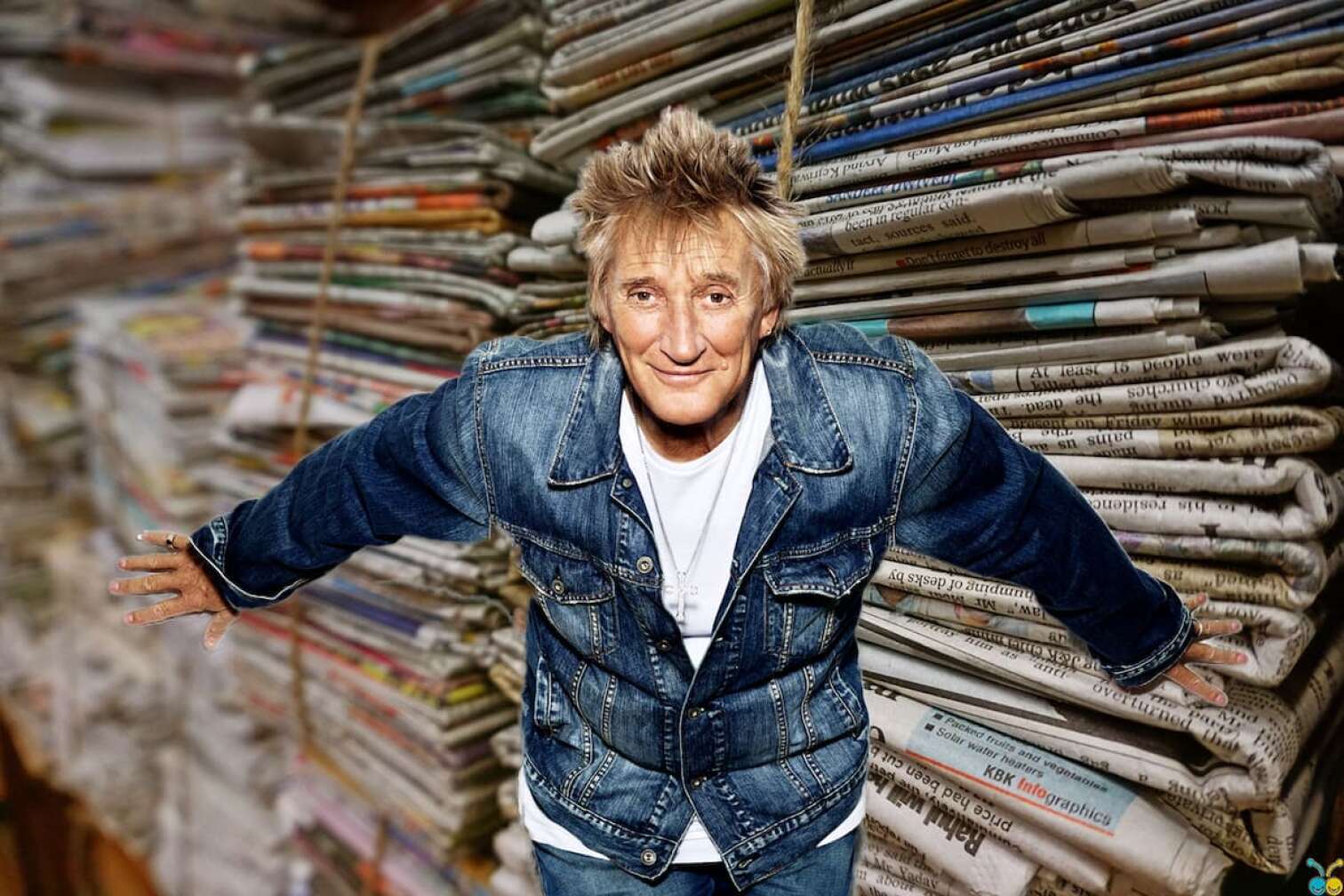 Rod Stewart als Zeitungsjunge.