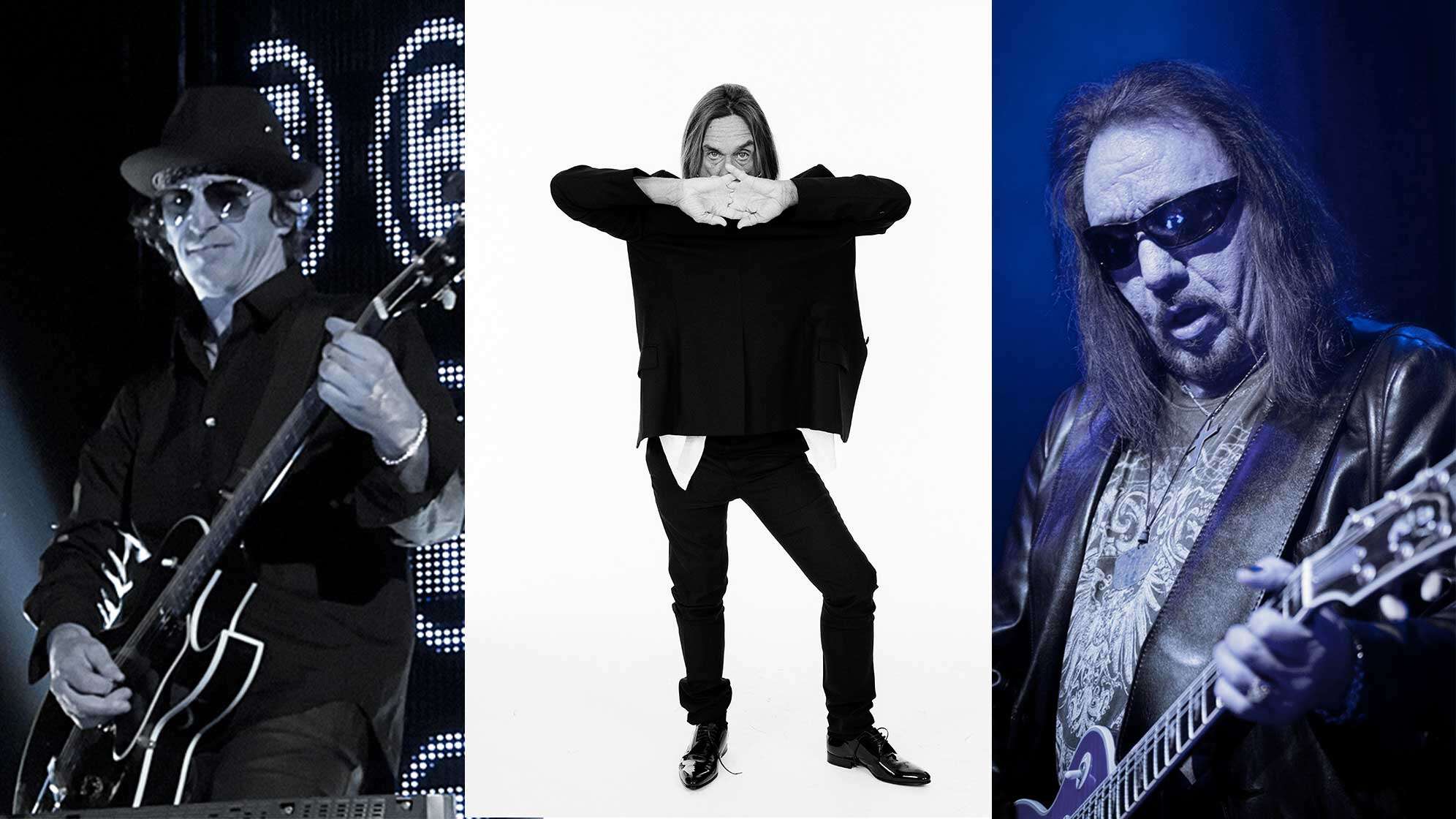 Foto von Izzy Stradlin, Iggy Pop und Ace Frehley