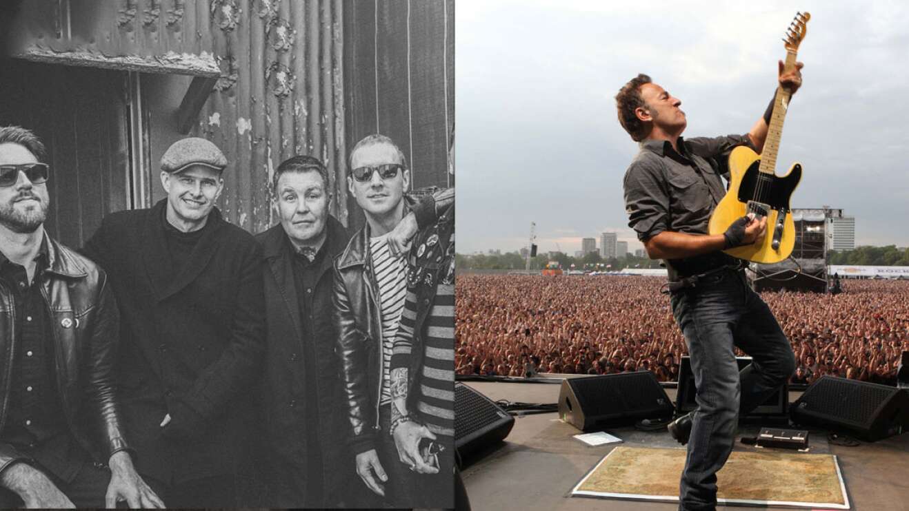 Bandmitglieder der Dropkick Murphys und Bruce Springsteen rockt vor Festival-Publikum